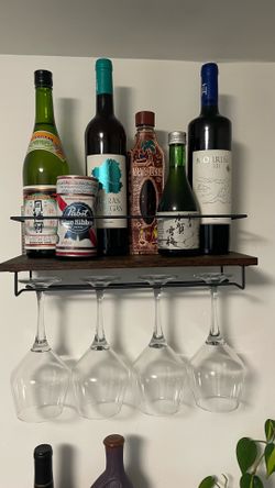 Wine rack. Wine shelf. Wine glass shelf.