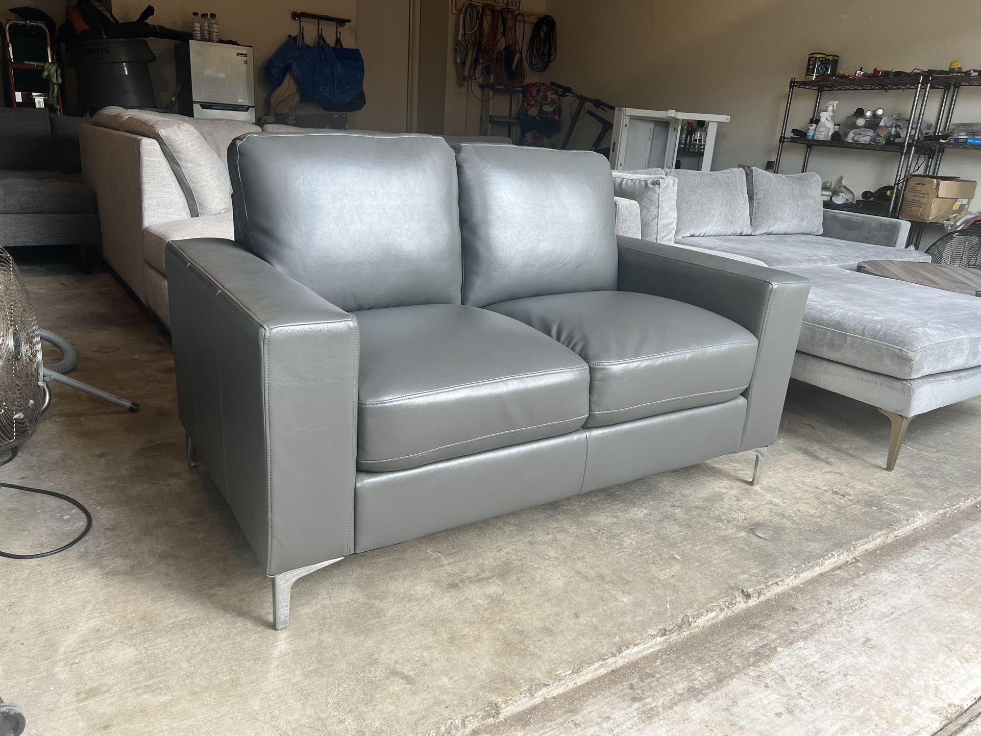 Small leather couch sofa loveseat