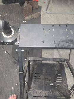 Flight simulator stand and old yoke and throttle
