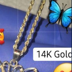 Gold Rope Chain  + Gold Butterfly Pendant ✨️✨️