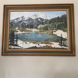 Oil Painting Of Mount Rainer 