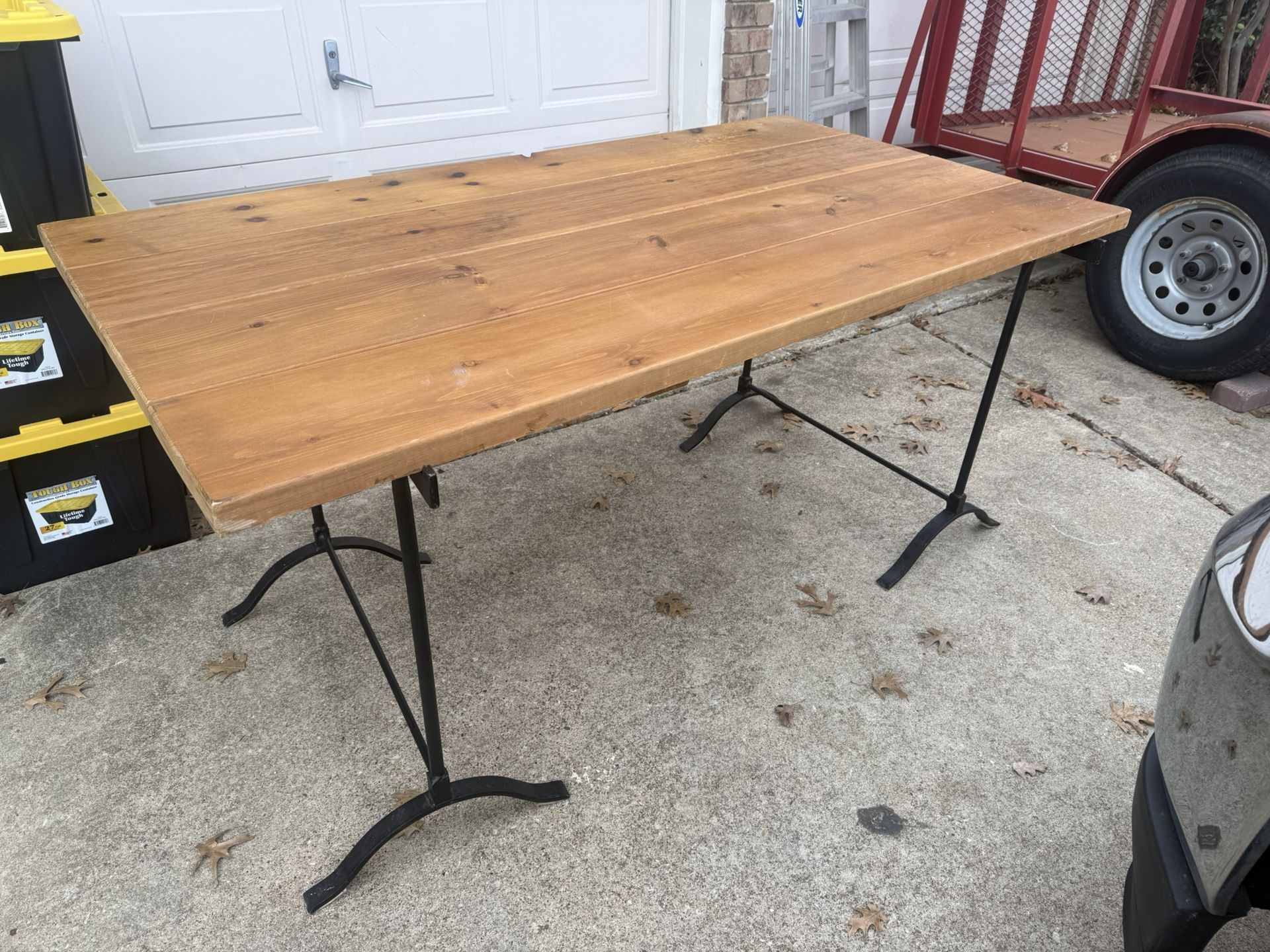 Table With Solid Wood Top.