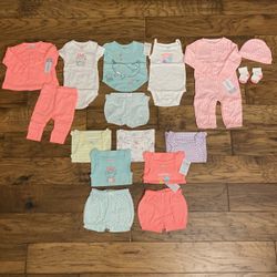 New Carter’s Baby Girl 3 Months Summer Neon Sets Outfits Clothes Whale 🐳 Sea Life 