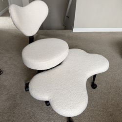  Office Chair, White Ergonomic Criss Cross Swivel Desk Chair