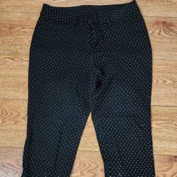 Women's Black White Quotes Pants Size 10