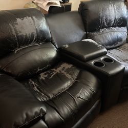 Faux Leather Theater Seats With Electric Recliner