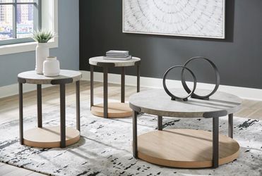 3-Piece Round Coffee and End Table Set