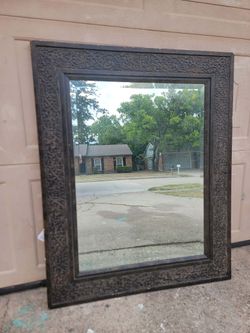 Dark Brown Ornate Framed Wall Mirror