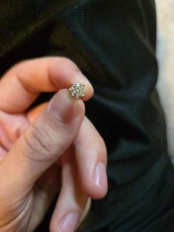 Lab diamond earring sterling silver