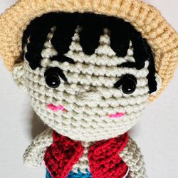 Monkey D. Luffy Crochet Doll PLUSH figure toy Amigurumi handmade NEW-USA seller