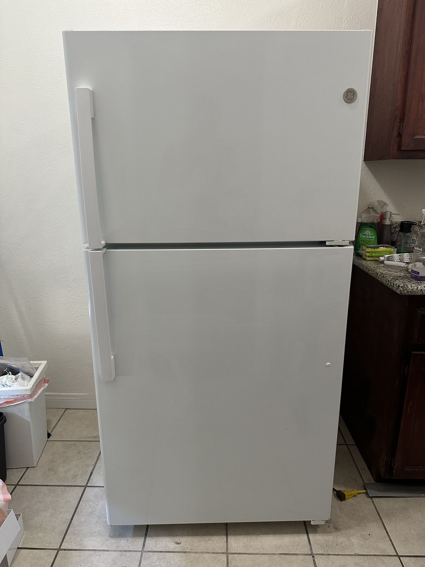 GE Garage-Ready 21.9-cu ft Top-Freezer Refrigerator in White
