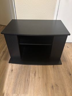 Black Wood TV Stand with Shelf