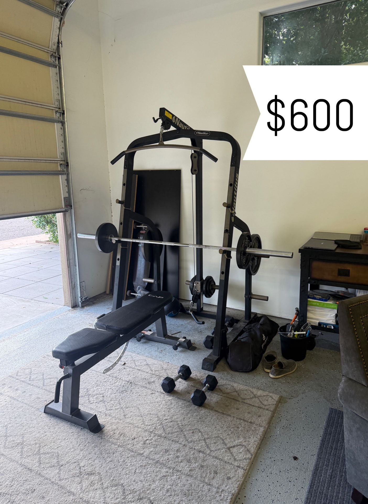 Nautilus Smith Weight Machine And Adjustable Bench + Weights