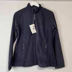 North End Women’s Casual Fleece Zip Up Jacket Navy Size Medium NWT