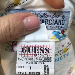 Vintage 80s/90s men’s Guess button up short sleeve shirt-collab with George’s Marciano