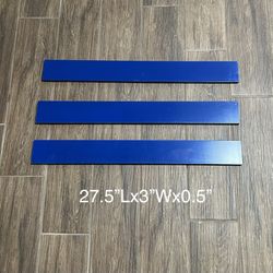 Slim Blue Wall Wooden Shelf, Set of 3