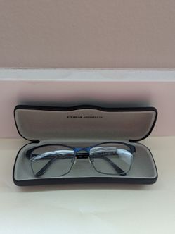 Eyewear Architects Blue Metal Eyeglasses frame with Case