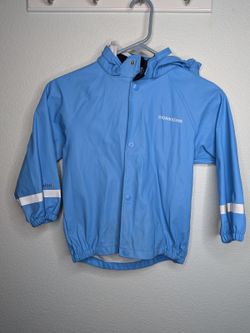 Didriksons (swedish) Kids blue waterproof rain jacket 110/US5