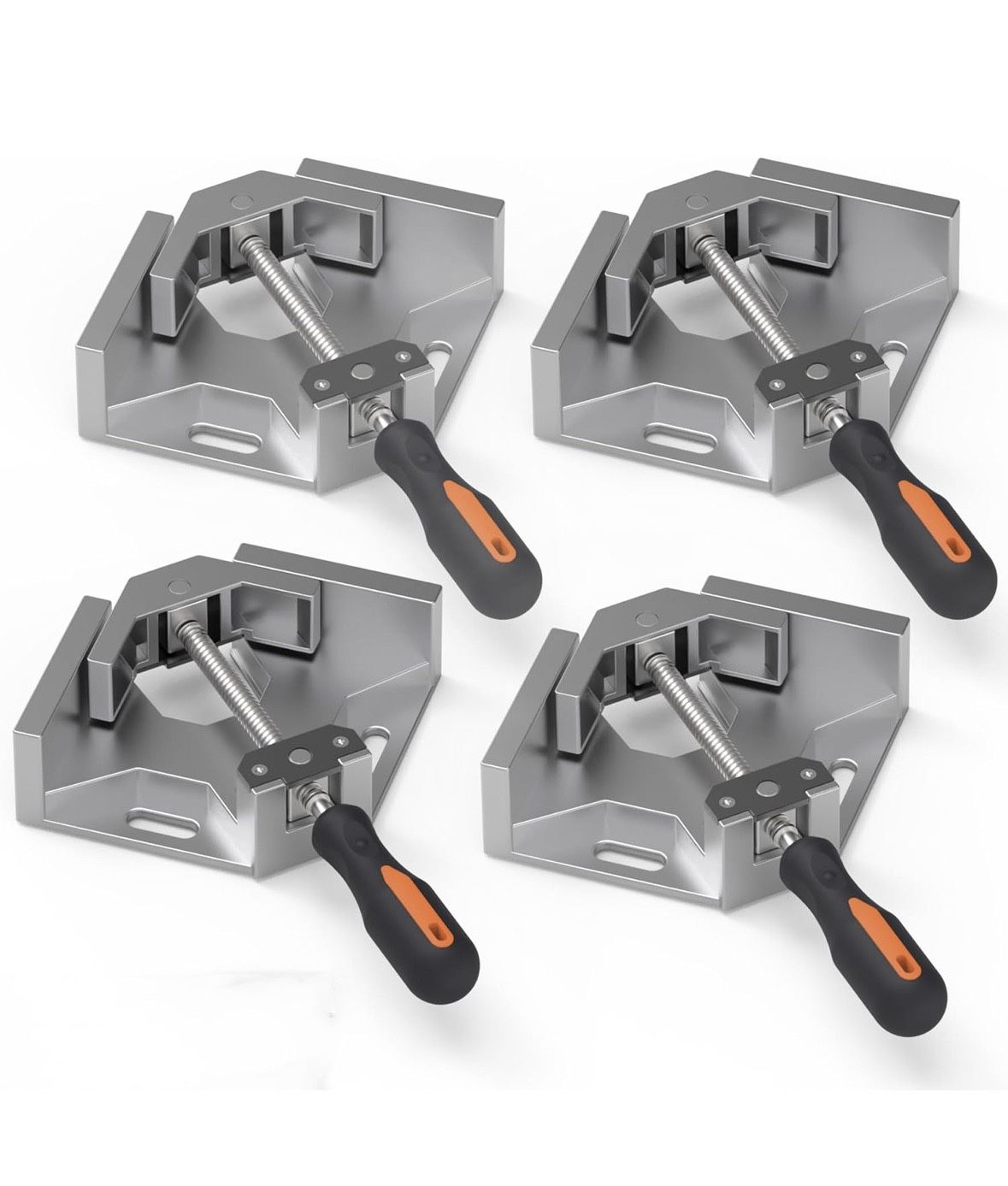 Corner Clamp, 4pcs 90 Degree Right Angle Clamp with Adjustable Aluminum Alloy Swing Jaw, Single Handle Clamps for Woodworking Tools Photo Framing, Pre