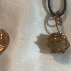 Crystal #4 Sphere Copper Wired Pendant 