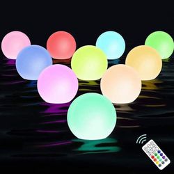 Chakev Floating Pool Light Balls, 16RGB Color Changing LED Ball Lights with Timer, IP67 Waterproof Hot Tub Glow Bath Toys, Hanging Light Balls for Bed