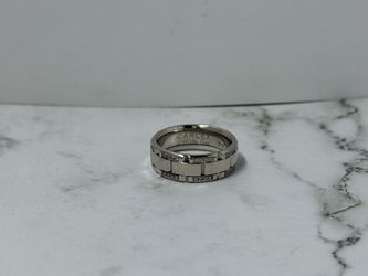 Rolex Inspired Diamond Edge Carlux Wedding Band Size 9 18k White Gold 7.8 MM