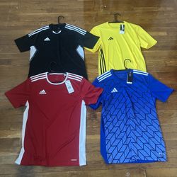 Adidas Sport Jersey Lot Bundle (4) Black Blue Red Yellow Set Size Men M Medium