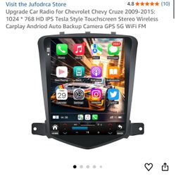 Upgrade Car Radio for Chevrolet Chevy Cruze 2009-2015: 1024 * 768 HD IPS Tesla Style Touchscreen Stereo Wireless Carplay Andriod Auto Backup Camera GP