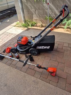 ECHO 56volt LAWN MOWER  Batery End Charger   by the lawn, mower and the stream trainer is free