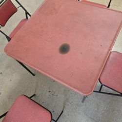 Samsonite Metal Card Table And 4 Chairs