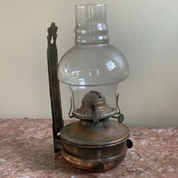 Lamplight Farms Wall Sconce Copper Oil Vintage Hurricane Lamp Copper Reflector