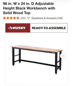 *Husky Adjustable Height Work Bench