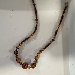 Vintage Amber Bead Necklace 