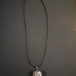 Black And White Stone Heart Necklace 