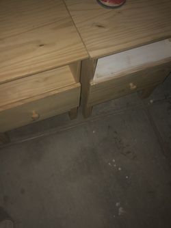 2 solid wood nightstands ready to be painted