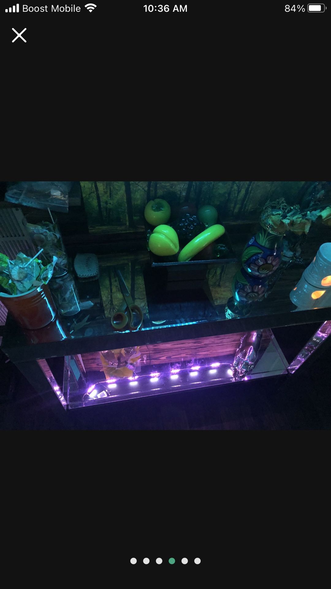 Mirror Buffet Table With Led Lights With Remote