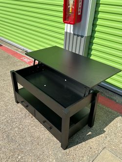 Black Lift-Top Coffee Table with Drawers
