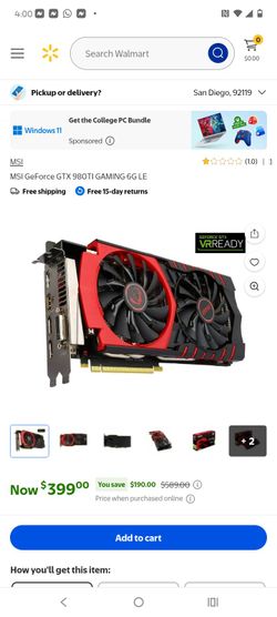 MSI gxt graphics card 980it 6gb