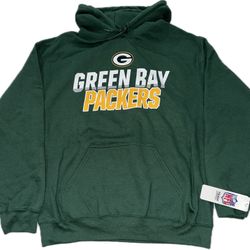 Green Bay Packers Green Pullover Hoodie Sweatshirt Mens Medium New