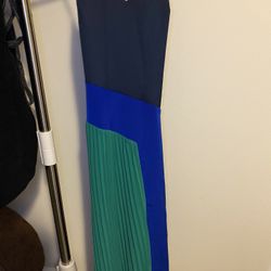 Midi Dress, Royal Blue & Green