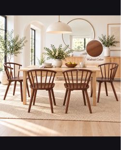 Walnut Windsor Dining Chairs Set of 4