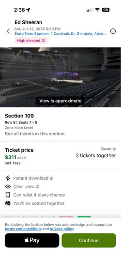 Ed Sheeran concert tickets