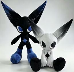 2x Gothic Alien 17.2”Large Toy Plush Stuffed Animals Blue & White Set Of 2, Spooky Halloween Dolls BRAND NEW, DollsKill Hot Topic Killstar