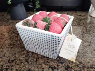 Carton of Strawberries Porcelain Candle