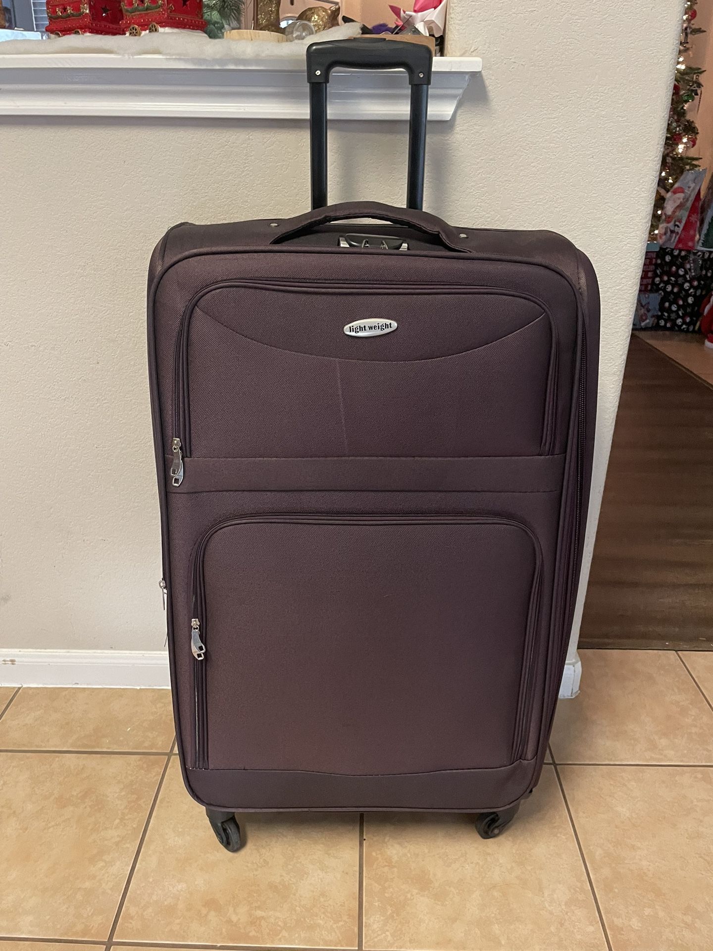 Purple Large Locking Luggage 