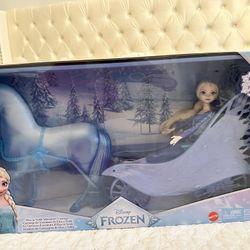Disney- Elsa Doll With Carriage 
