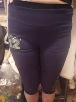 G-Wear, Polyester Blend Athletic Capri Leggings, Seattle Seahawks 12th Man Fan Apparel 