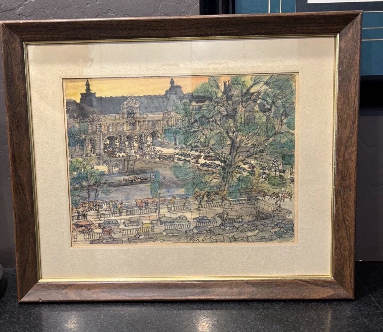 Framed Serigraph - European City Franklin McMahon Artist