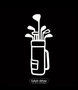 Golf Large Vinyl Sticker: Golf Clubs