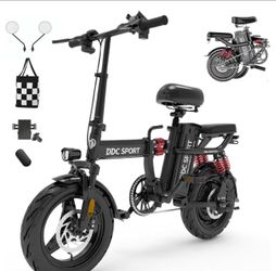 DDC M1 700W 48V/20Ah Electric Bicycle With Removable Battery, Folding Electric Bike for Adults,14'' Ebike Urban City with 10 Shock Absorptions